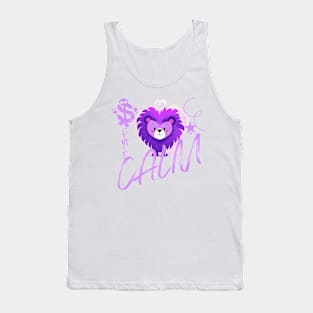 Cartoon Gentle Calm Lion Tank Top